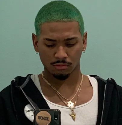 Green buzzcut