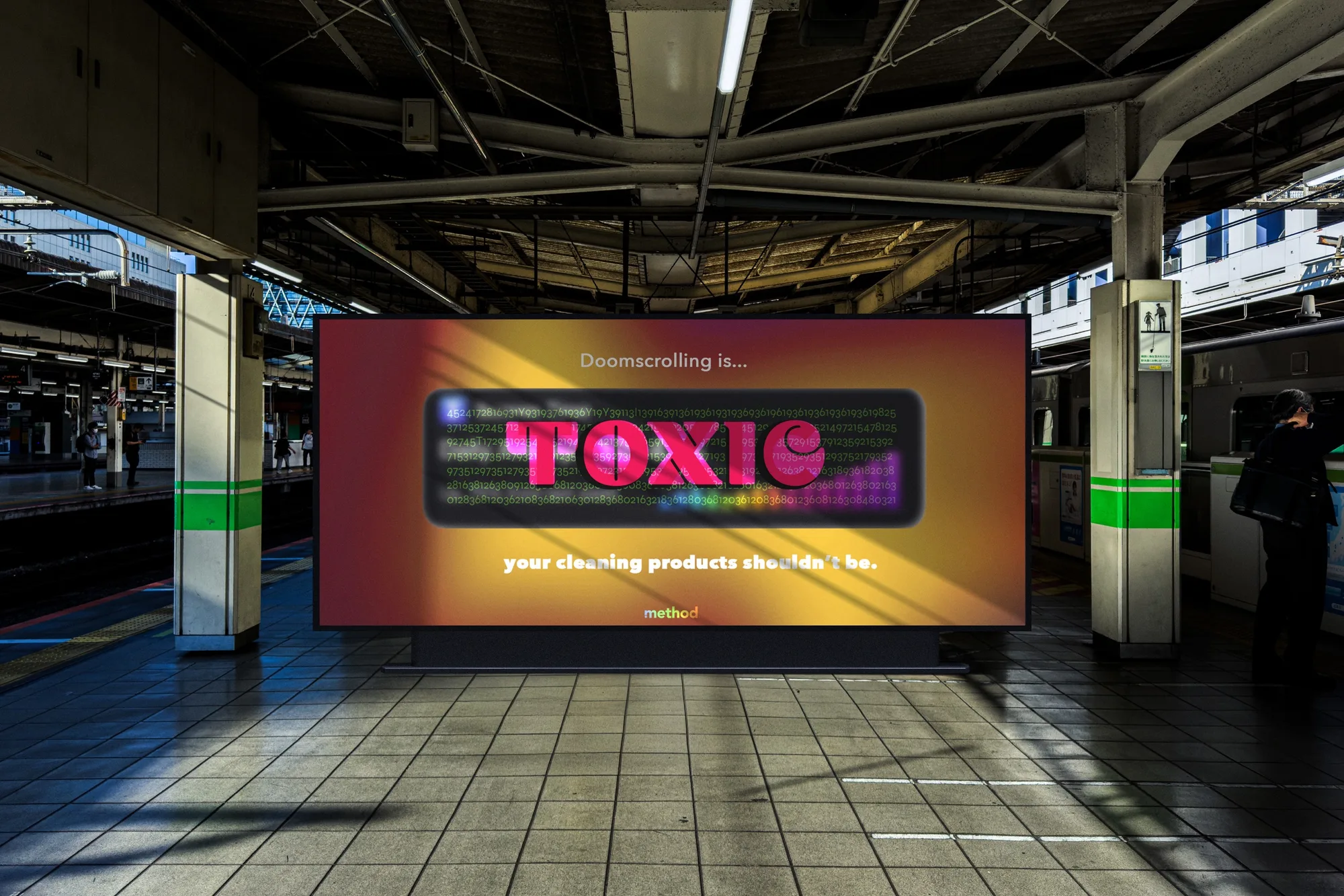 Method — Screen Time billboard in train station